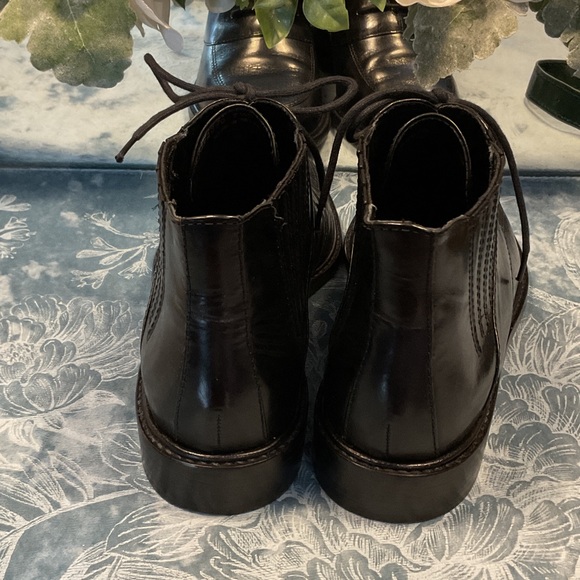 Cole Haan Black Leather Lace-up Boots - Picture 3 of 5